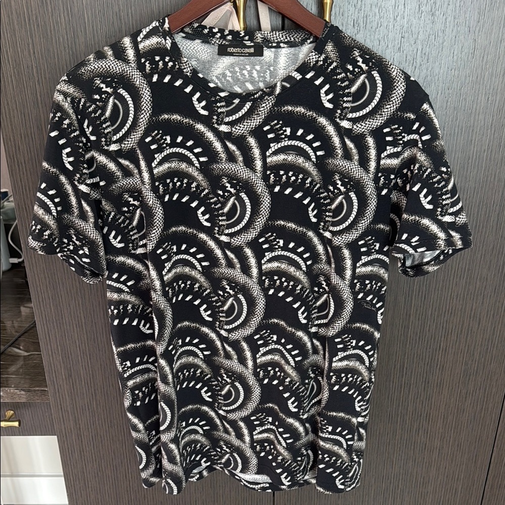 Roberto Cavalli Snake Print Design T-Shirt Mint Condition